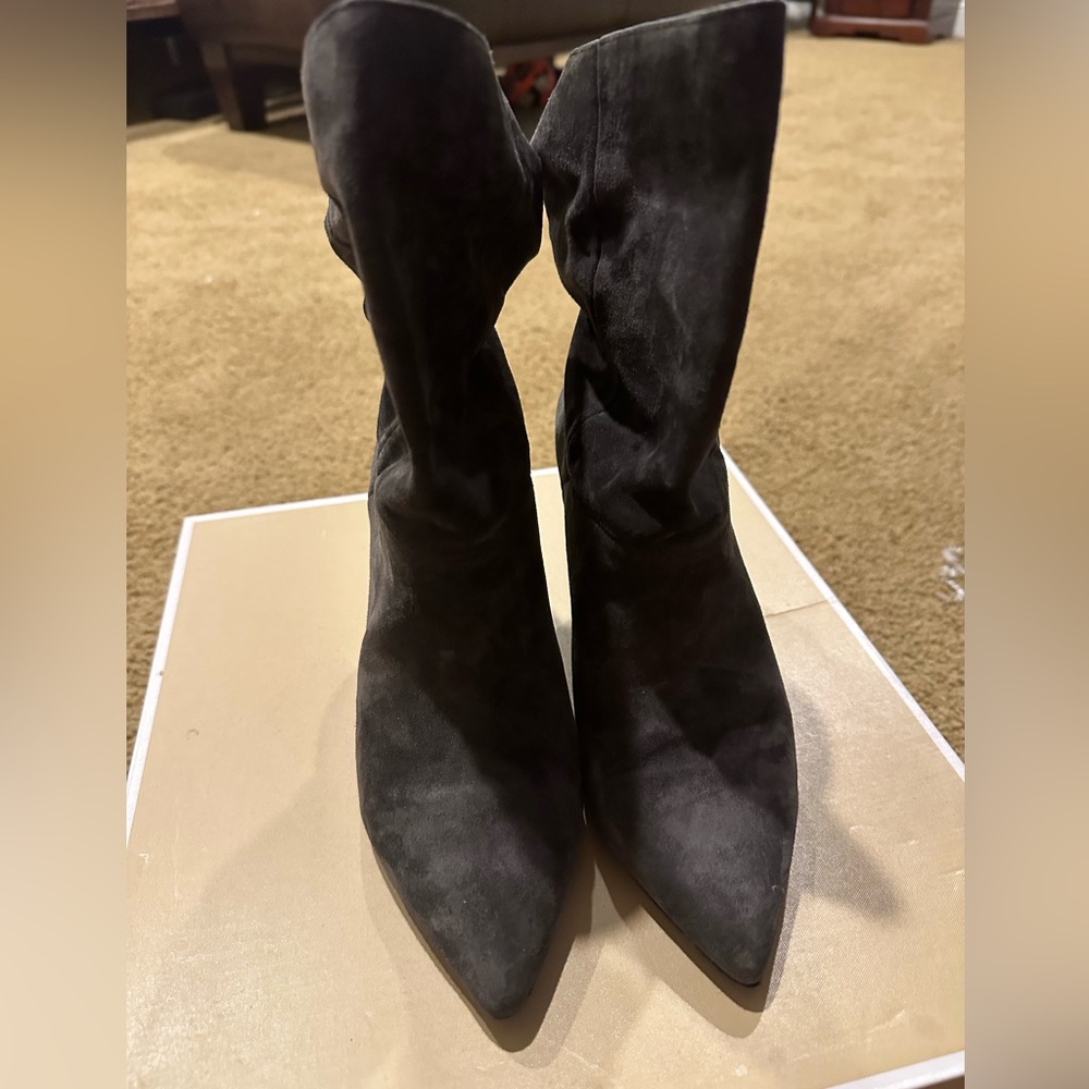 MK gently used charcoal booties